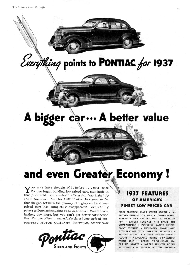 1937 Pontiac Auto Advertising